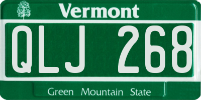 VT license plate QLJ268