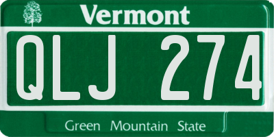 VT license plate QLJ274