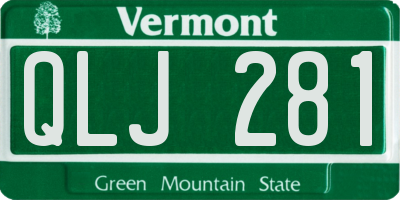 VT license plate QLJ281