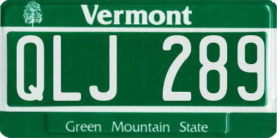 VT license plate QLJ289