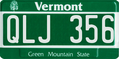 VT license plate QLJ356