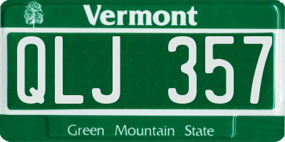 VT license plate QLJ357
