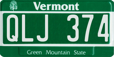 VT license plate QLJ374