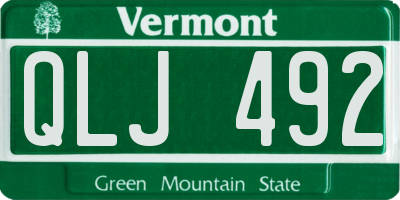 VT license plate QLJ492