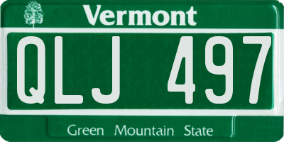 VT license plate QLJ497
