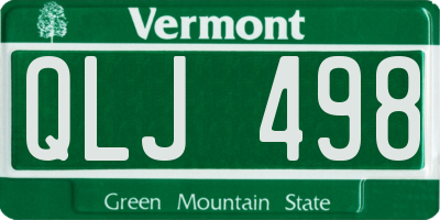 VT license plate QLJ498
