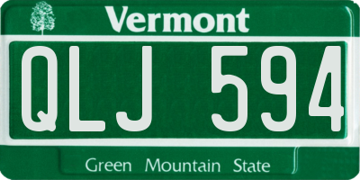 VT license plate QLJ594