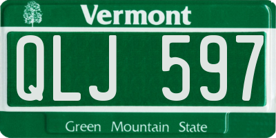 VT license plate QLJ597