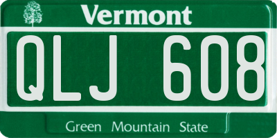 VT license plate QLJ608