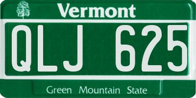 VT license plate QLJ625