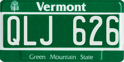 VT license plate QLJ626