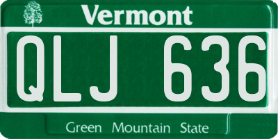 VT license plate QLJ636