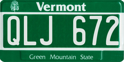 VT license plate QLJ672