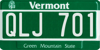 VT license plate QLJ701