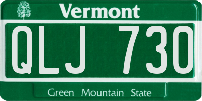 VT license plate QLJ730