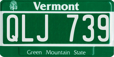 VT license plate QLJ739