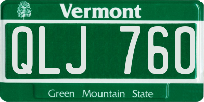 VT license plate QLJ760