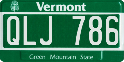 VT license plate QLJ786