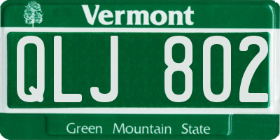 VT license plate QLJ802