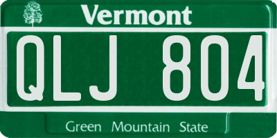 VT license plate QLJ804