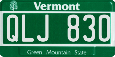 VT license plate QLJ830
