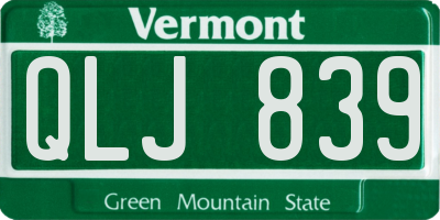 VT license plate QLJ839