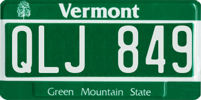VT license plate QLJ849