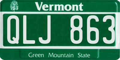 VT license plate QLJ863