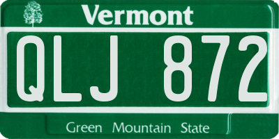 VT license plate QLJ872