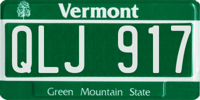 VT license plate QLJ917