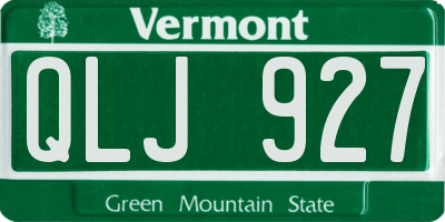 VT license plate QLJ927