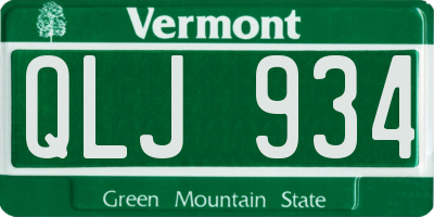 VT license plate QLJ934