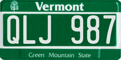VT license plate QLJ987