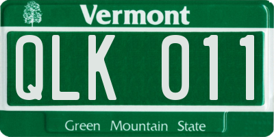 VT license plate QLK011
