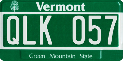 VT license plate QLK057