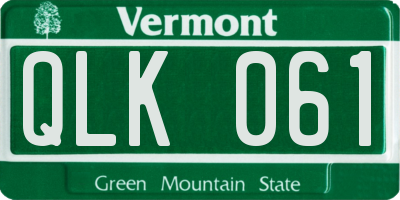VT license plate QLK061