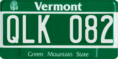 VT license plate QLK082
