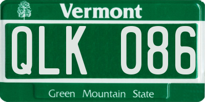 VT license plate QLK086