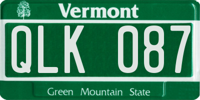 VT license plate QLK087