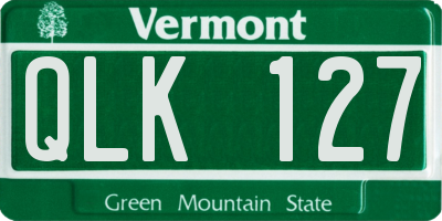 VT license plate QLK127