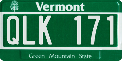 VT license plate QLK171