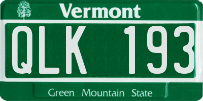VT license plate QLK193