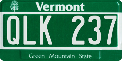 VT license plate QLK237