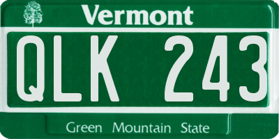 VT license plate QLK243