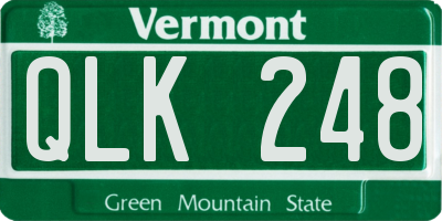 VT license plate QLK248
