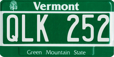 VT license plate QLK252