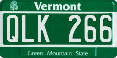 VT license plate QLK266