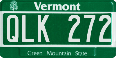 VT license plate QLK272
