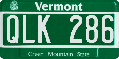 VT license plate QLK286