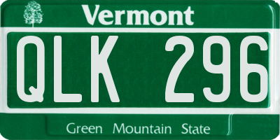 VT license plate QLK296